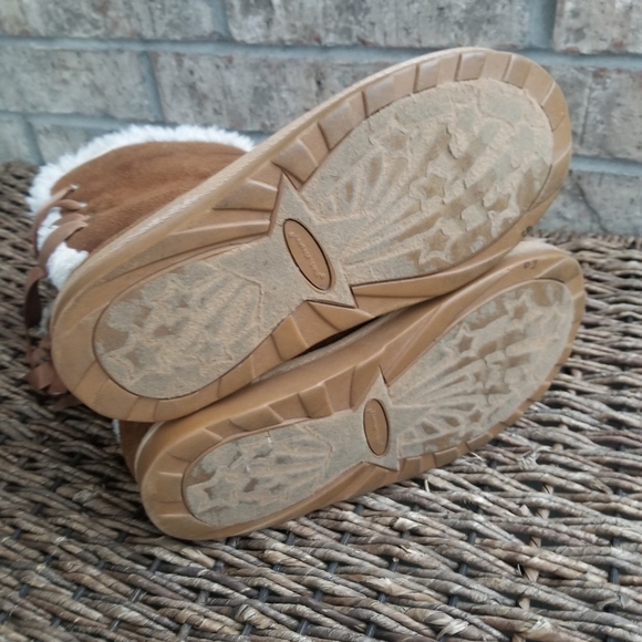 Rampage MEG Brown Winter Boots Faux Fur Lining Faux Suede (Womens 5.5)(BigKid 4) - Picture 9 of 9